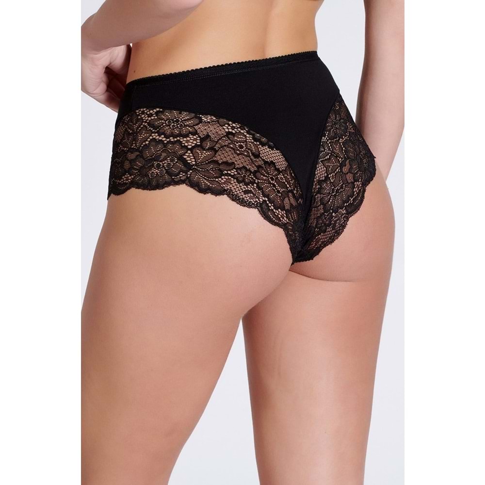 Belinay 1 Adet 0123 Dantel Detaylı Modal Kadın Külot Siyah L