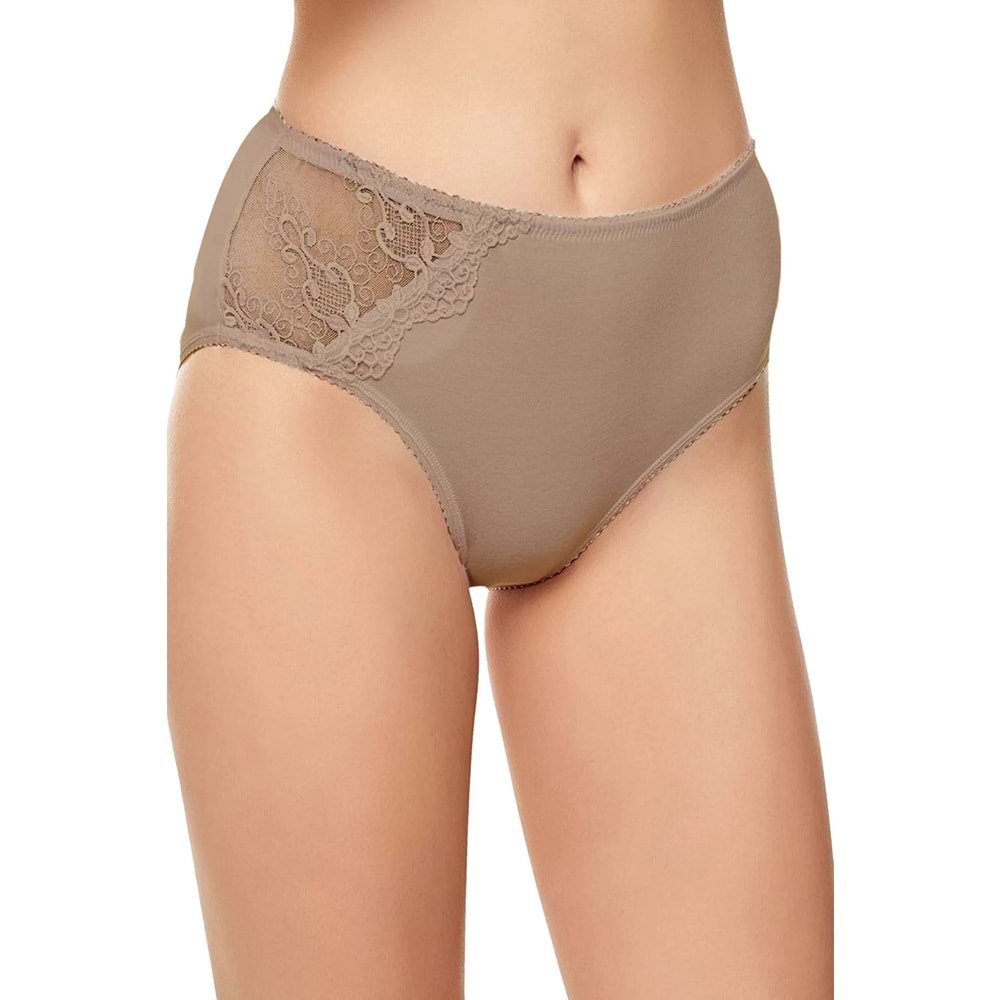 Belinay 018 Dantel Ayrıntılı Bayan Külot Vizon XL