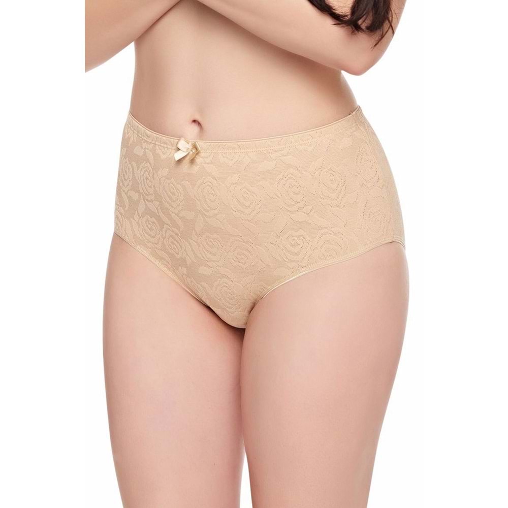 Belinay 0299 Çiçek Dokulu Bayan Külot Ten XXL