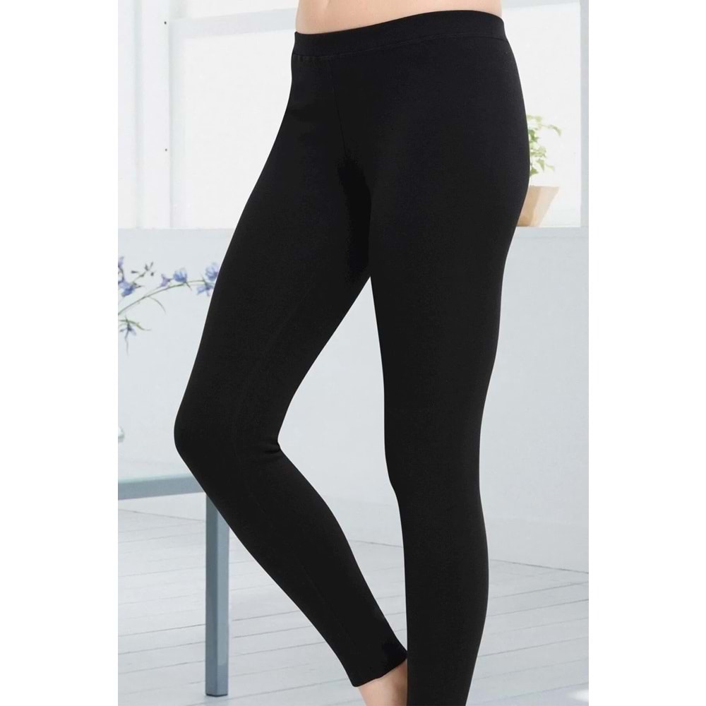 Belinay 0518 Kışlık Şardonlu Bayan Tayt Siyah XXL