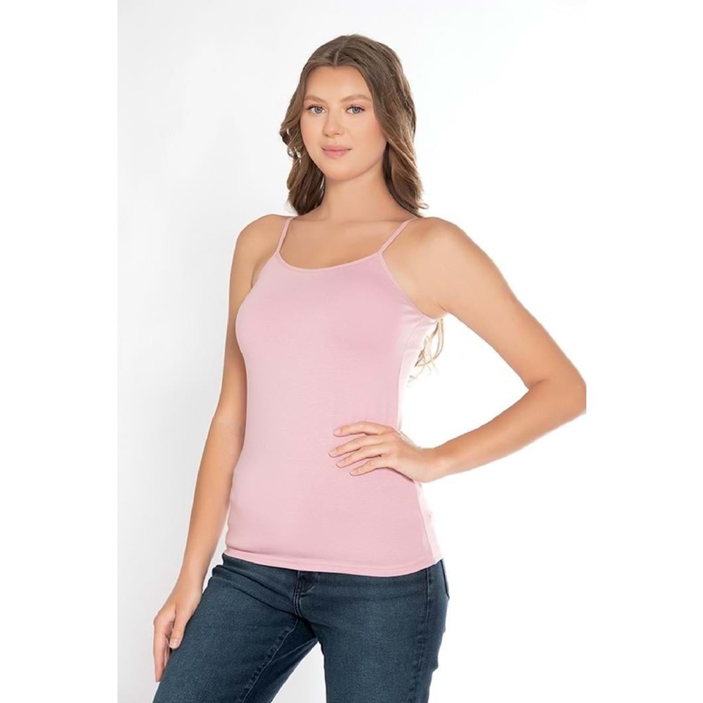 Belinay 0821 İp Askılı Bayan Atlet Pembe L