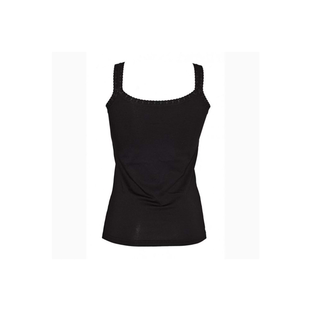 Belinay 0861 Dantel Askılı Bayan Atlet Siyah XL
