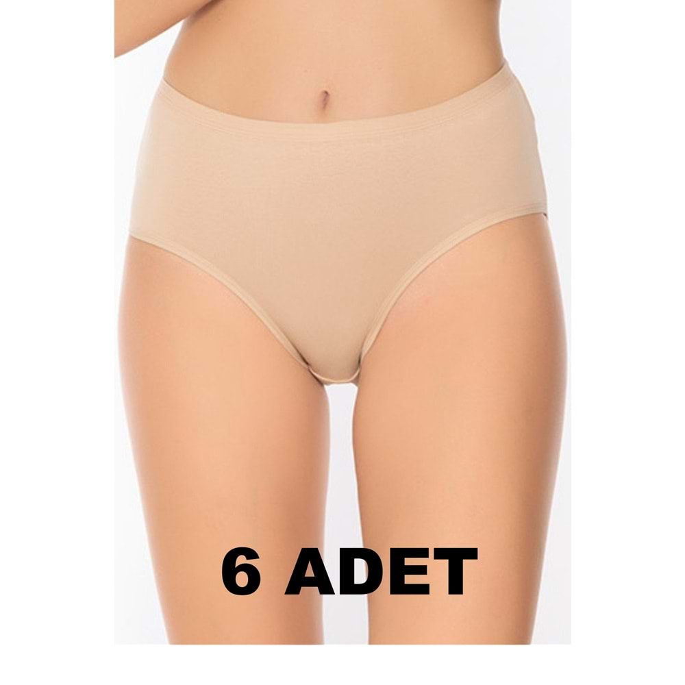 Belinay 6 Adet 0107 Kadın Yüksek Bel Bato Külot Ten 4