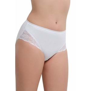 Belinay 0120 Dantelli Modal Bayan Külot Beyaz XL
