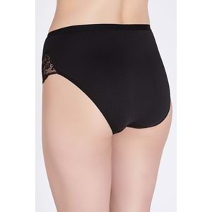 Belinay 0120 Dantelli Modal Bayan Külot Siyah XL