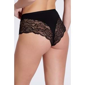 Belinay 1 Adet 0123 Dantel Detaylı Modal Kadın Külot Siyah L