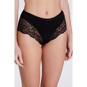 Belinay 1 Adet 0123 Dantel Detaylı Modal Kadın Külot Siyah L