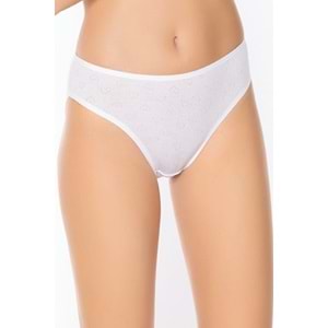 Belinay 0226 Kadın %100 Pamuk Slip Külot Beyaz Standart Beden