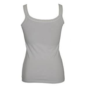 Belinay 0861 Dantel Askılı Bayan Atlet Beyaz M