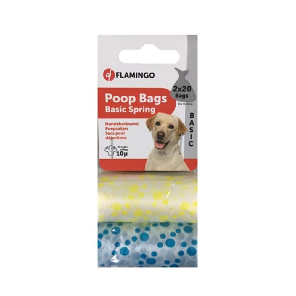 Flamingo Desenli Köpek Tuvalet Torbası 2x20 Torba İkili Paket