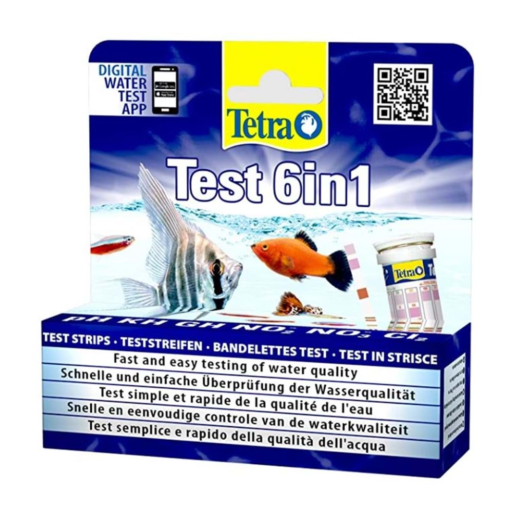 Tetra Test 6 in 1 Tatlı Su Akvaryum Testi Stip (Stick) 25 Adet