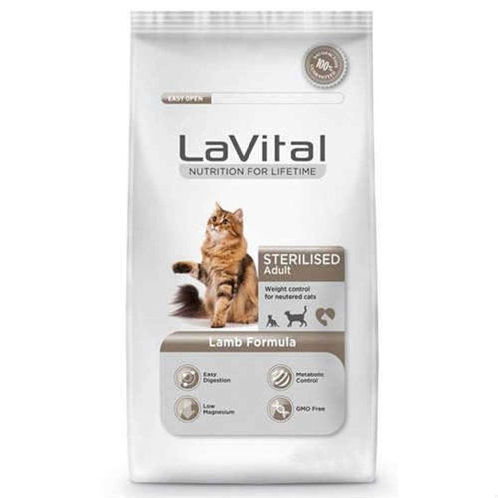 La Vital Kuzu Etli Yetişkin Kısırlaştırılmış Kedi Maması 12 Kg.