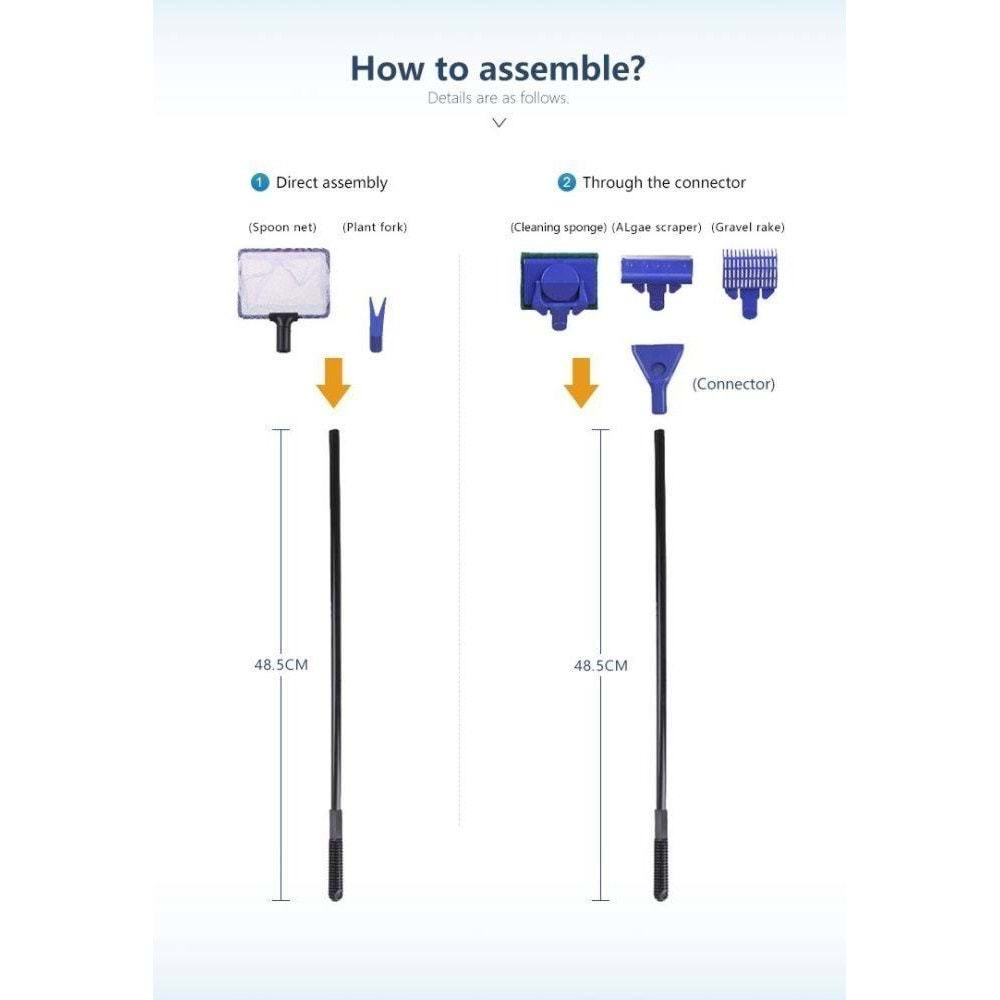 Akvaryum Temizleme Seti 5 Fonksiyonlu 55-60 cm