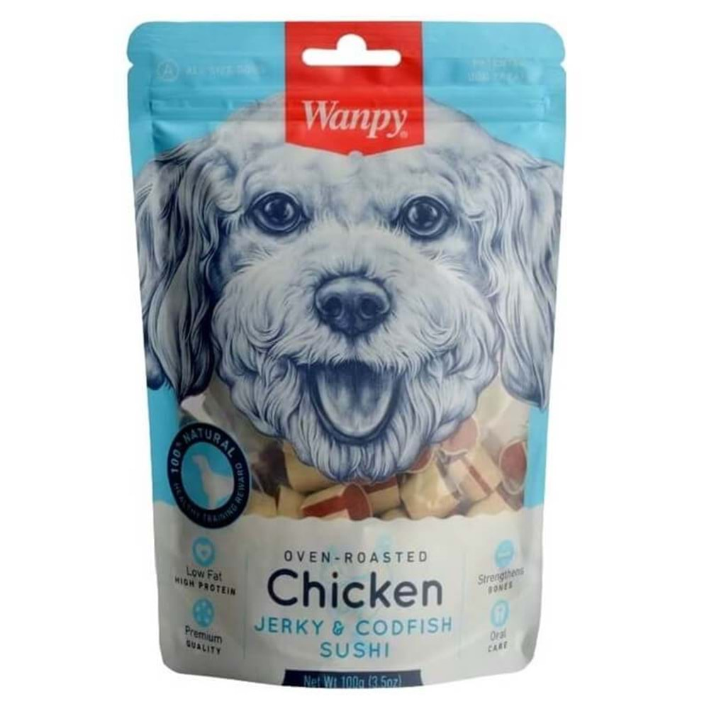 Wanpy Tavuklu&Morina Balıklı 100 gr CC-02 Köpek Ödülü