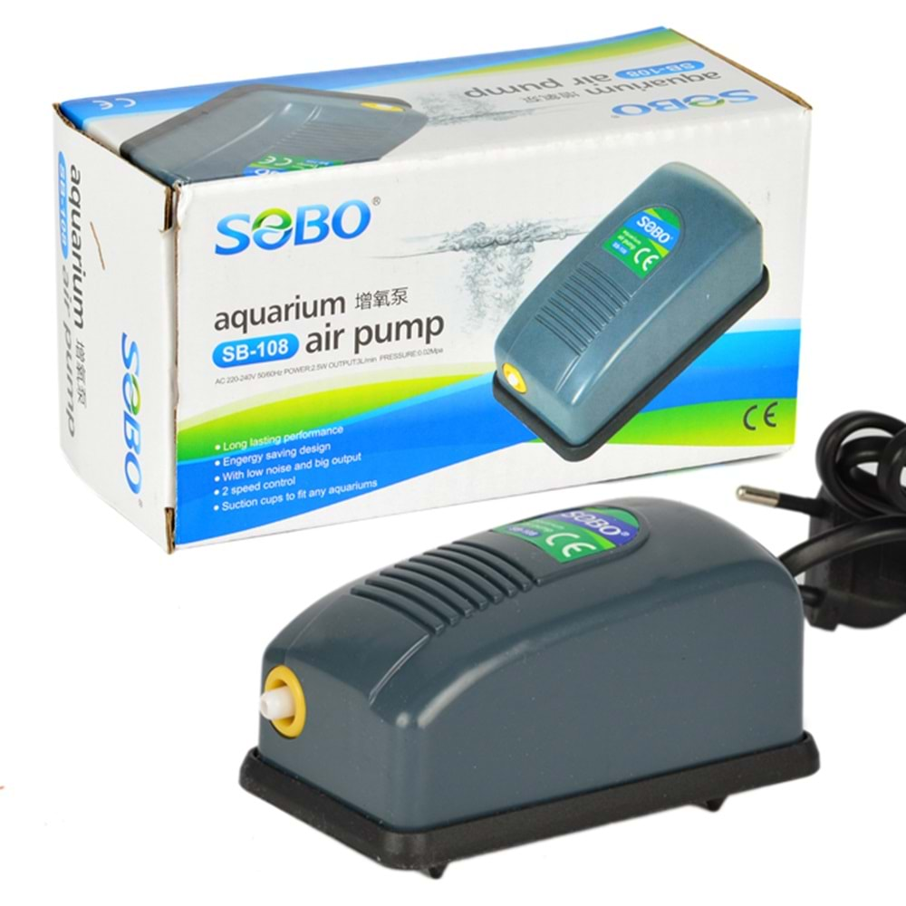 Sobo SB-108 Tek Çıkışlı Hava Motoru 3L/Dak. 2,5 W