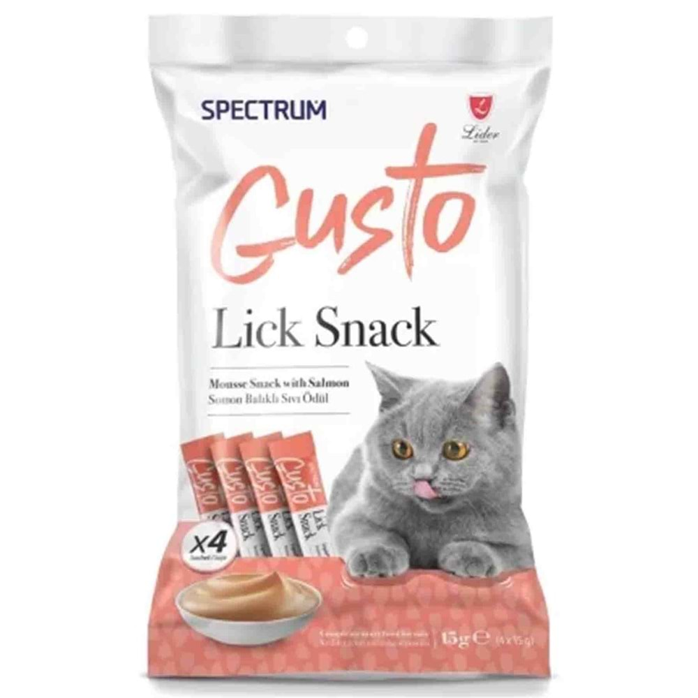 Spectrum Gusto Somonlu Sıvı Kedi Ödül Maması 15gr(4'lü) 12 Paket