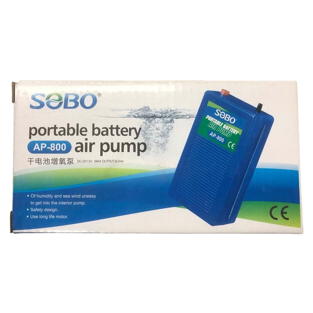 Sobo Pilli Akvaryum Hava Motoru AP-800 DC 2x1,5V 2Lt/DK