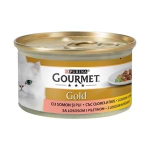 Gourmet Gold P. Et Soslu Somon Tavuklu Kedi Konservesi 85 gr. 6 Ad.