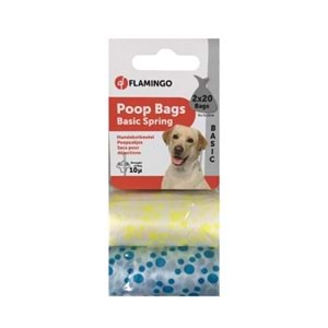 Flamingo Desenli Köpek Tuvalet Torbası 2x20 Torba İkili Paket