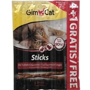 Gimcat Hindi ve Tavşan Etli Tahılsız Kedi Ödül Çubukları 4 lü 20 Gr. (4 Adet)