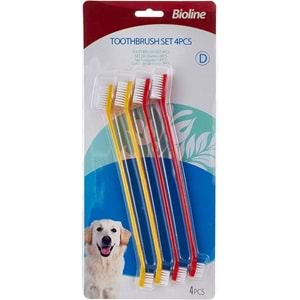 Bioline İki Uçlu Köpek Diş Fırçası 4 Lü Set