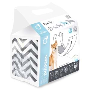 M-Pets Dıapers Erkek Köpekler İçin Külot (L) 12Li 10116399