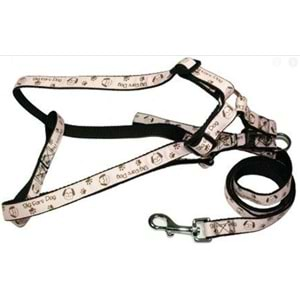 DF-LH0029 Gezdirmeli Köpek Göğüs Tasması 20 mm.x120 cm. Açık Pembe