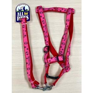 DF-LH0029 Gezdirmeli Köpek Göğüs Tasması 20 mm.x120 cm. Pembe