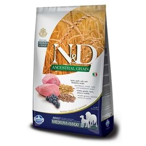 ND Düşük Tahıllı Kuzu/Yaban Mersinli Medium Maxi Köpek Maması 12 Kg.
