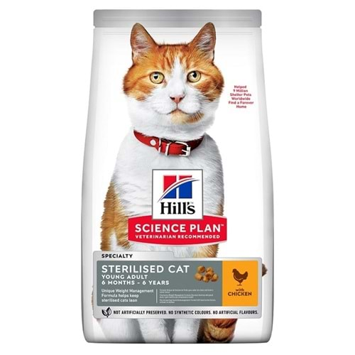 Hills Sterilised Kısırlaştırılmış Tavuklu Yetişkin Kedi Maması 1,5 Kg.