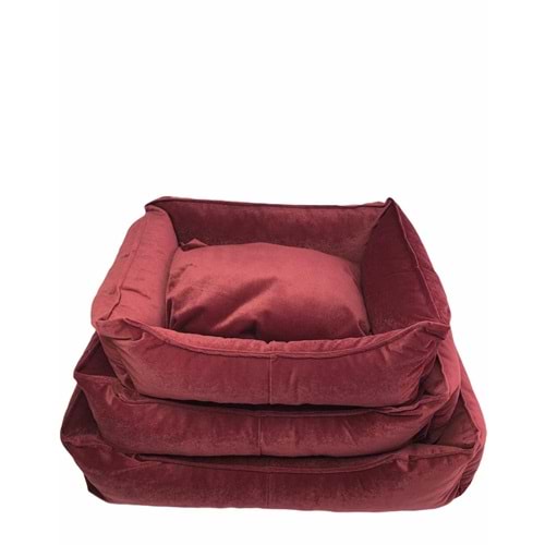 Anfora Kumaş Kedi&Köpek Yatağı Fermuarlı Yıkanabilir Kılıf Kırmızı 50x70cm.