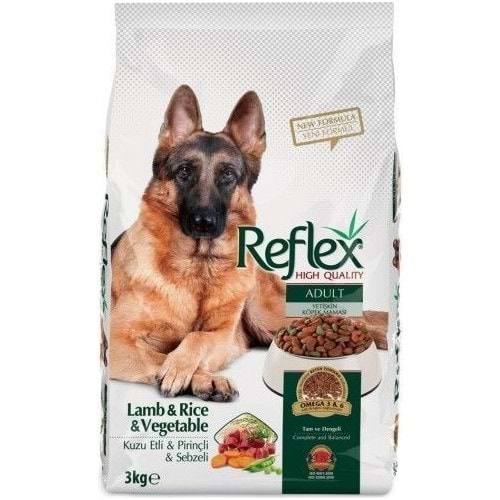 Reflex Kuzu Pirinç Sebzeli Yetişkin Köpek Maması 3 kg.