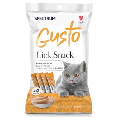 Spectrum Gusto Ton Balıklı ve Tavuklu Sıvı Kedi Ödül Maması 15gr(4'lü) 3 Paket
