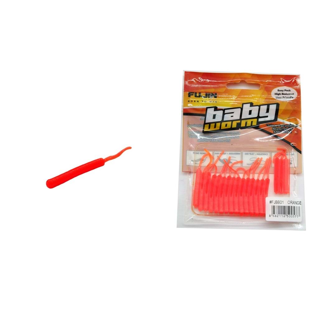 Fujin Baby Worm 5.2 Cm Floating LRF Silikon Yem - Orange