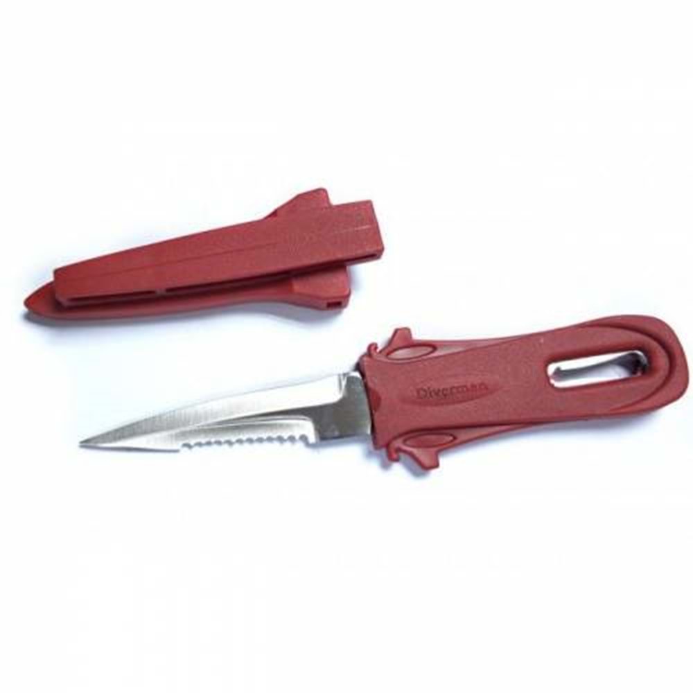 Diverman Lazer Dalış Bıçağı (Paslanmaz) - Kırmızı