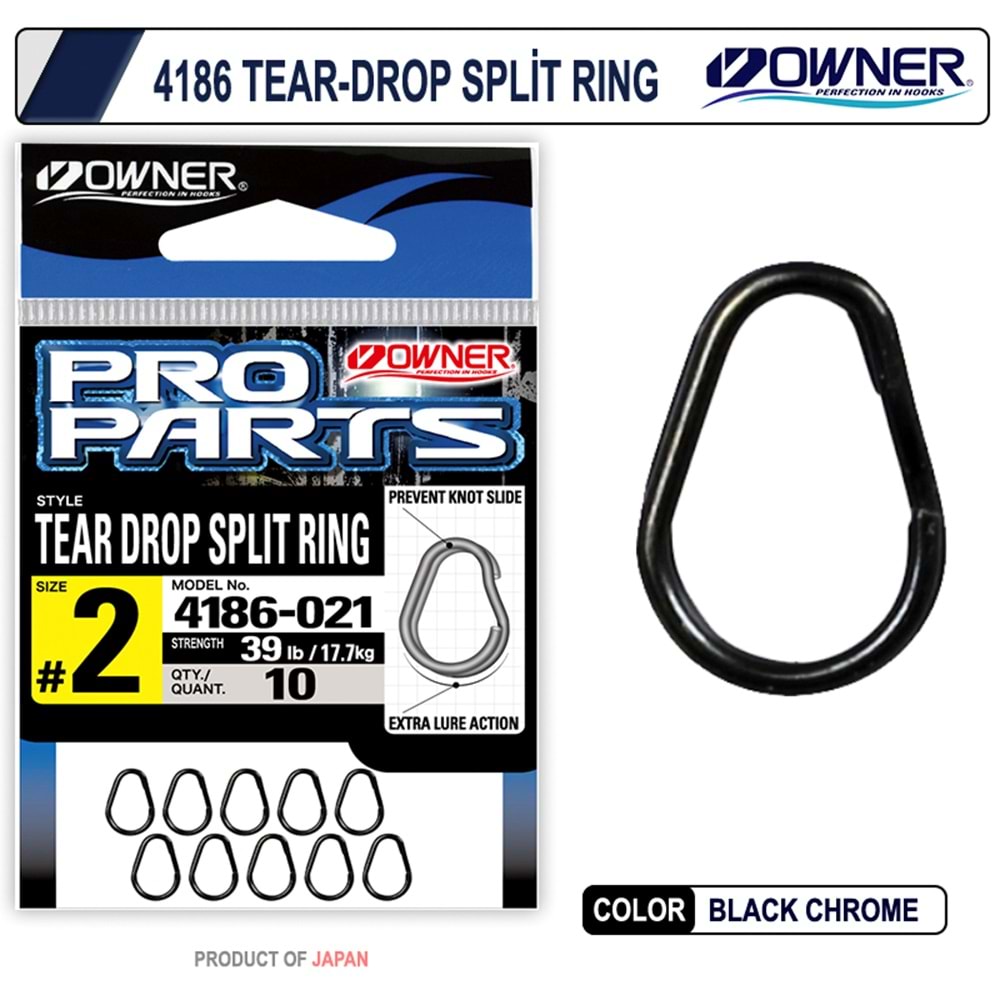 Owner 4186-041 Tear-Drop Split Ring - 8