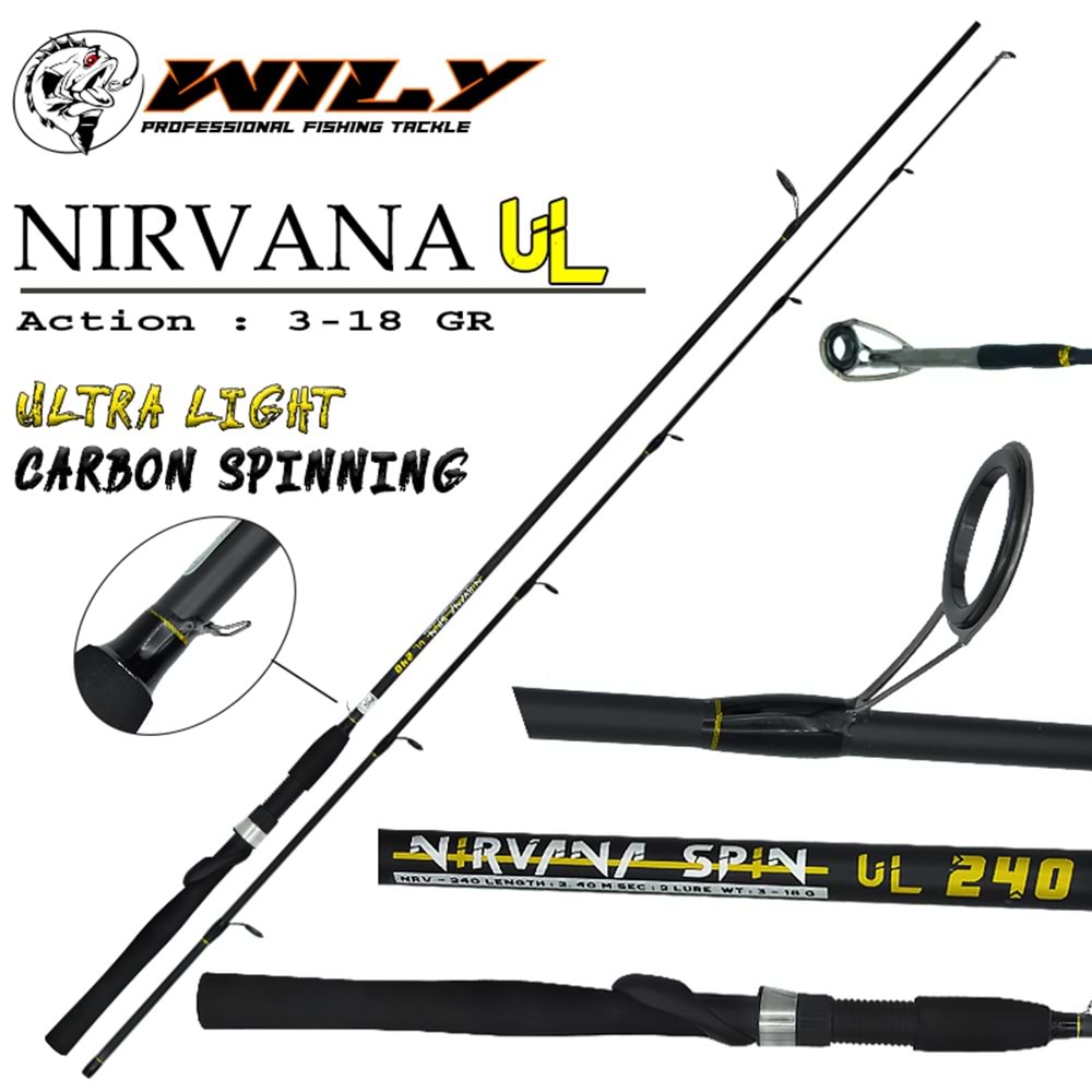 Wily Nirvana UL 225 cm Spin Kamış 3-18 gr