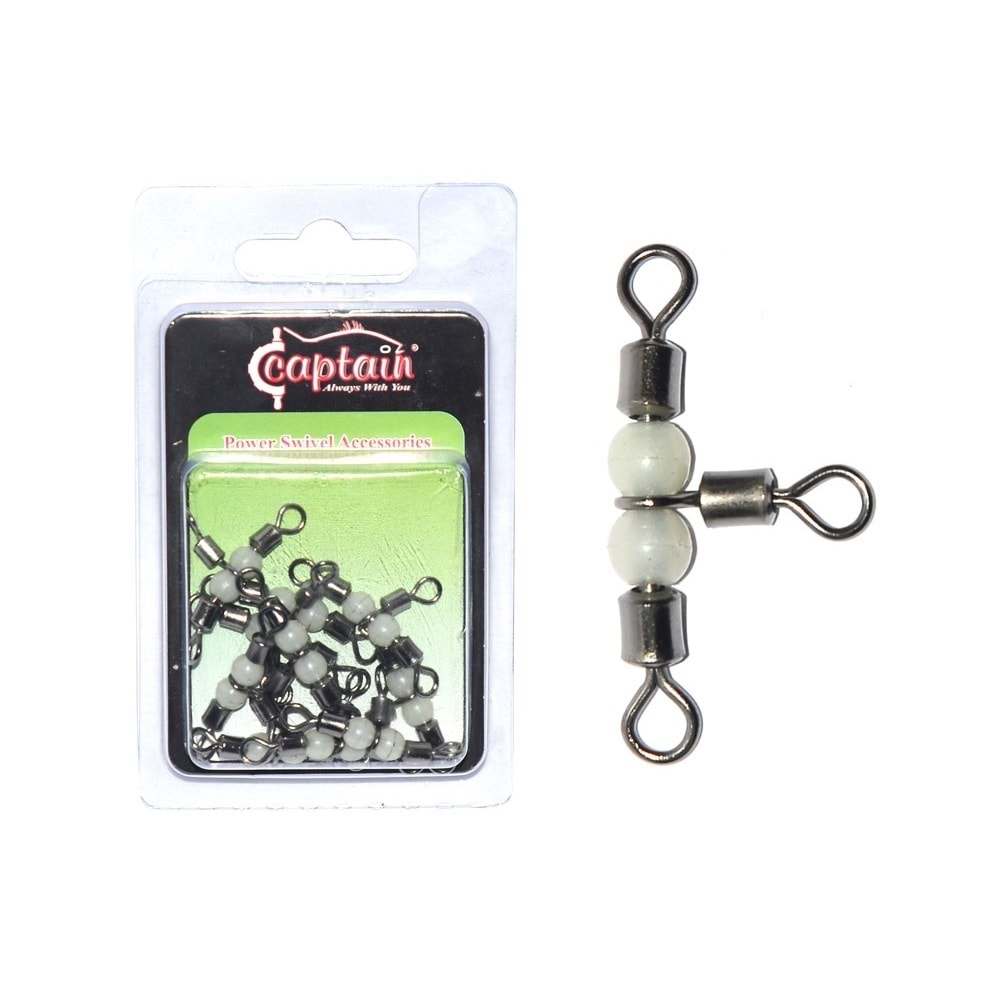 Captain 5048 Üçlü Boncuklu Fırdöndü 10'lu Paket Black Nikel