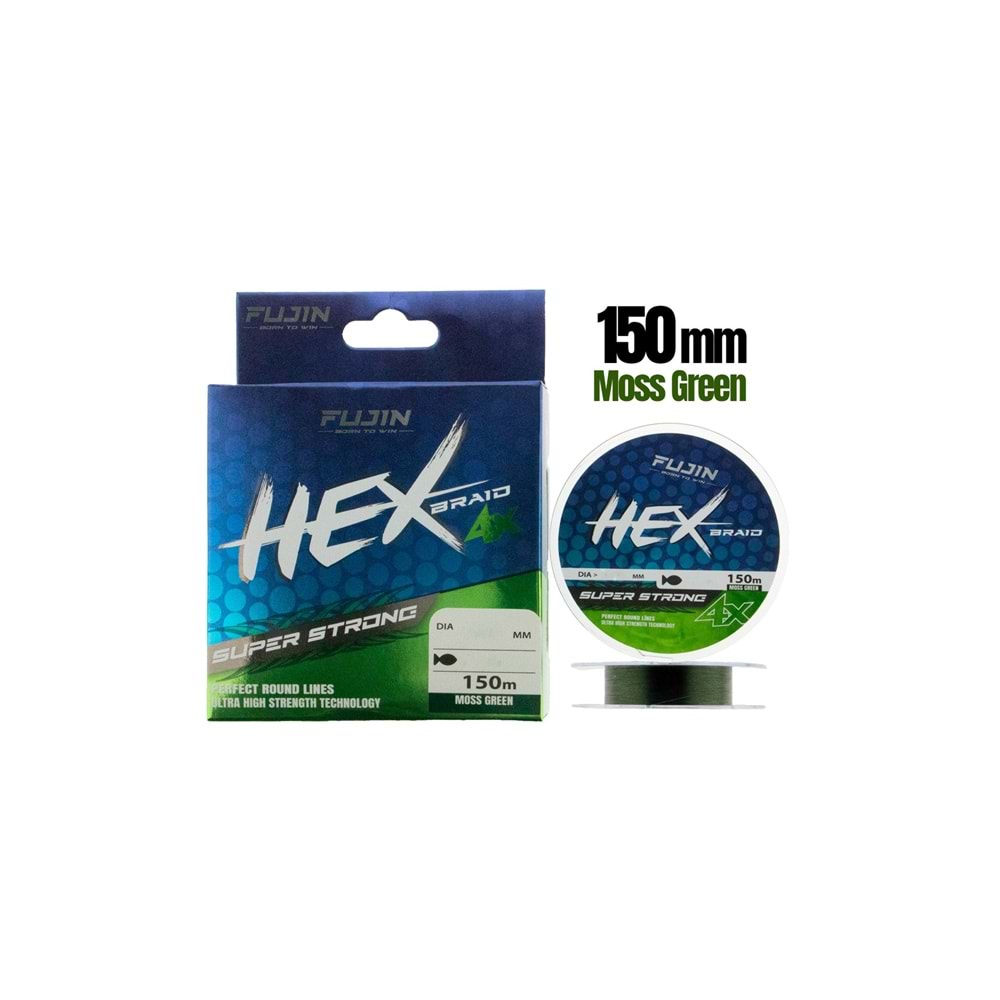Fujin Hex Braid 4x 150mt Moss Green PE İp Misina - 0.12 MM