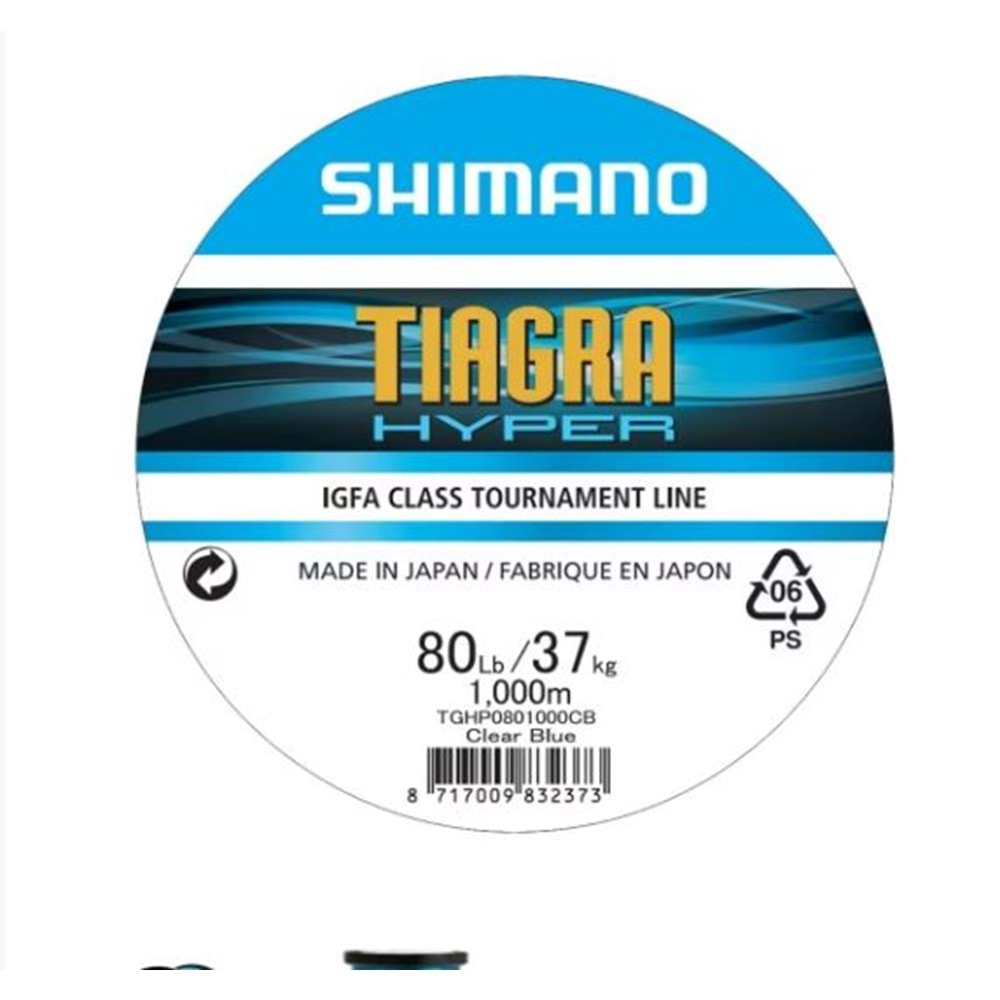 Shimano Misina Tiagra Hyper Troll IGFA 1000m 0.86mm 80lb Clear Blue