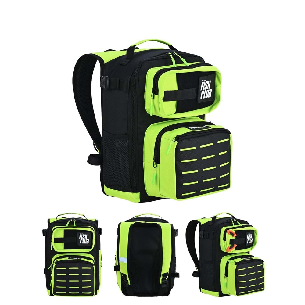 Fujin ProAji Back Pack Black Lime Balıkçı Sırt Çantası