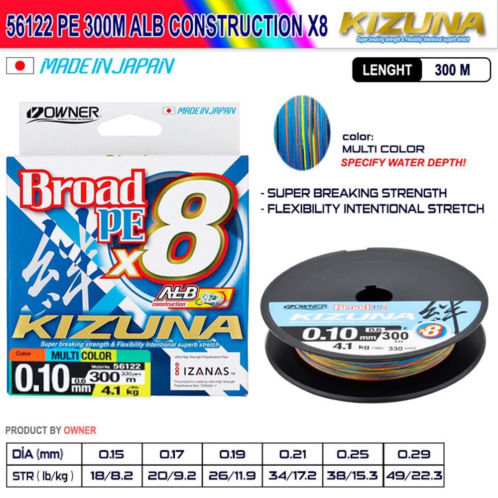 Kizuna 56122 Pe 300m Alb Construction x8 Multi Color