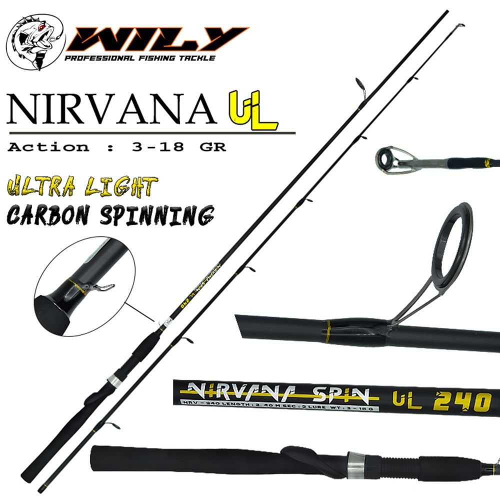 Wily Nirvana UL 240 cm Spin Kamış 3-18 gr