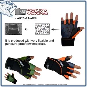 New Osaka Flexıble Glowe Balıkçı Eldiveni - Yeşil - L - XL