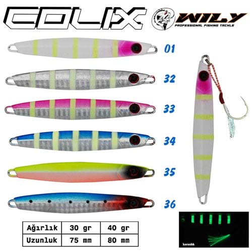 Wily Colix Jig 30 gr 82 mm