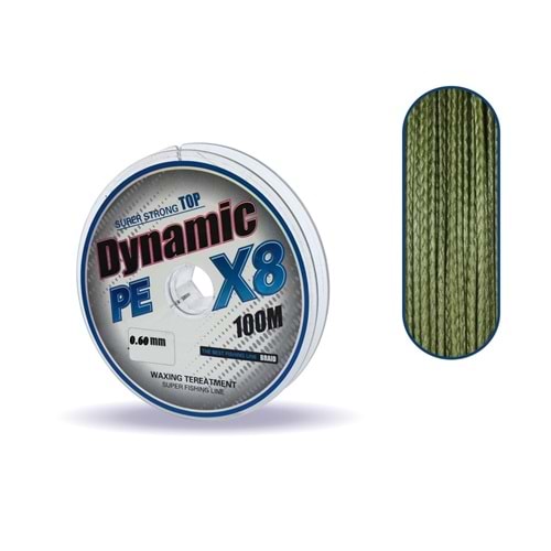 Captain Dynamic Soft PE 8 Örgü İp Misina 100mt Yeşil - 0.20 MM