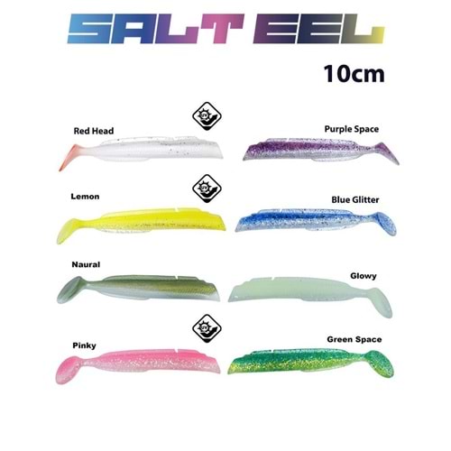 Fujin Salt Eel Body 10cm x3 Silikon Yem Gövde - 018 Purple Space