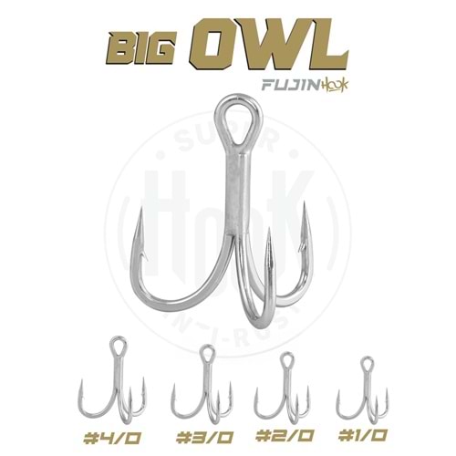 Fujin Big OWL Süper Anti-Rust Üçlü Kanca