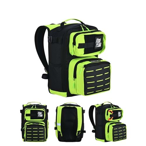 Fujin ProAji Back Pack Black Lime Balıkçı Sırt Çantası