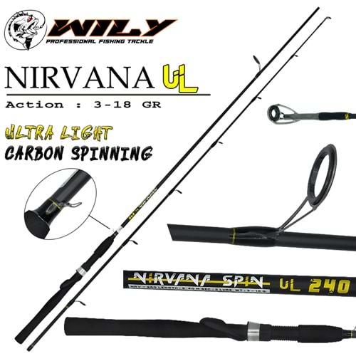 Wily Nirvana UL 240 cm Spin Kamış 3-18 gr